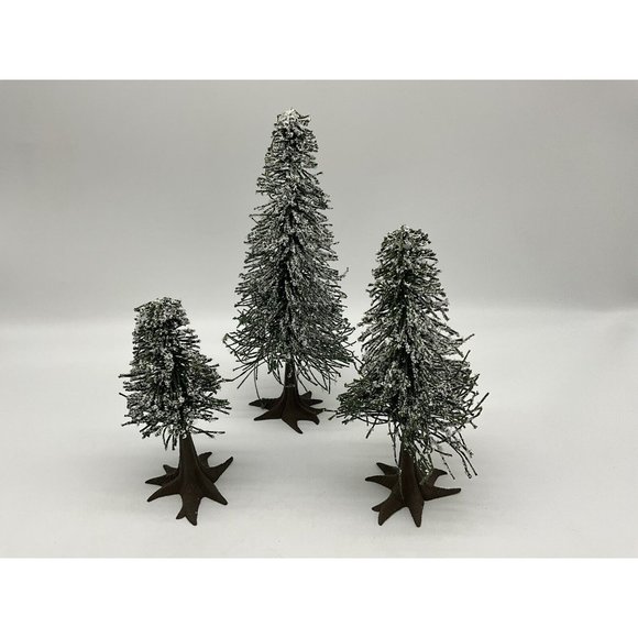 Department 56 Village Accessories Frosted Norway Pines #51756 Set of 3 VTG Trees - Picture 10 of 15